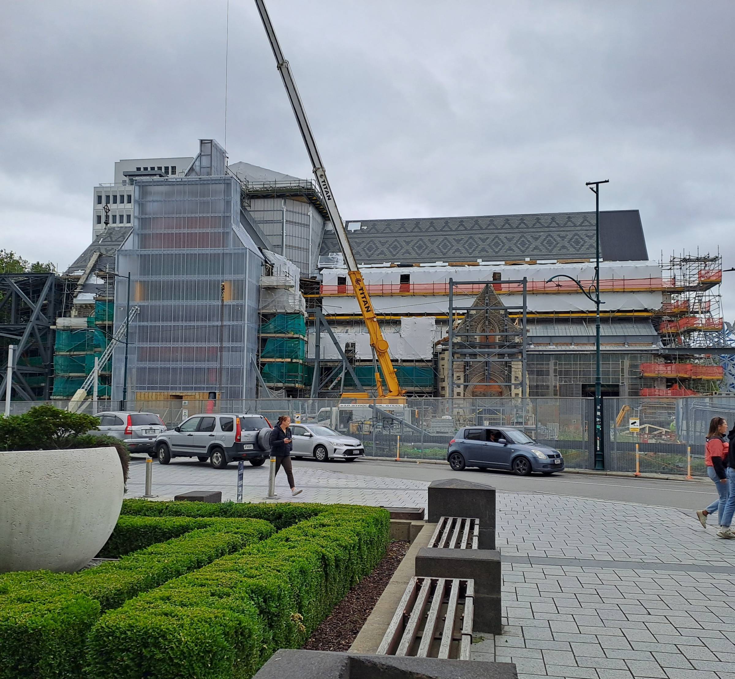 Renovation work proceeds on the Christchurch Cathedral
