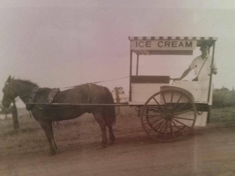 The ice cream horse drawn van - 1950s